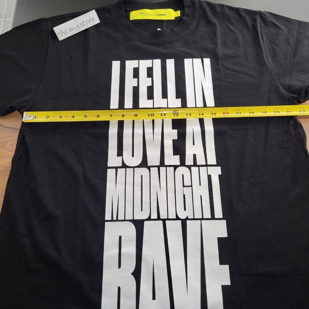 Midnight Rave 'I Fell In Love At Midnight Rave' Black Tee Shirt Mens Sz L / 3 - Picture 6 of 9